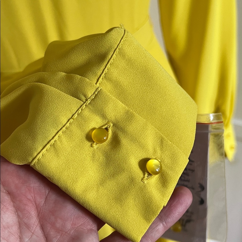 Nanette Lepore "Laurel Leaf" Pleated Midi Dress | Chartreuse NWT Size 4 - Picture 9 of 10
